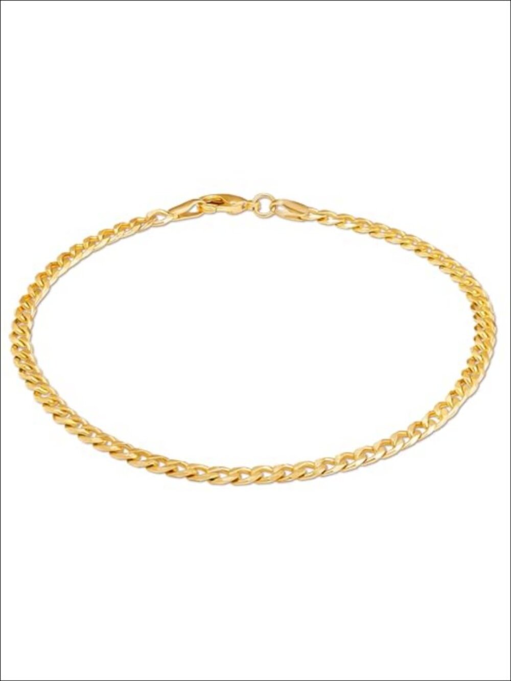 18K Gold Plated Cuban Curb Link Chain Bracelet Made in Brazil